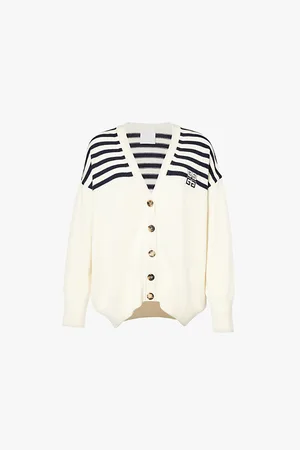 Givenchy Logo-embroidered Striped-panel Knitted Cardigan