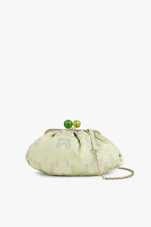 Max Mara Pasticcino Floral-jacquard Silk Clutch Bag