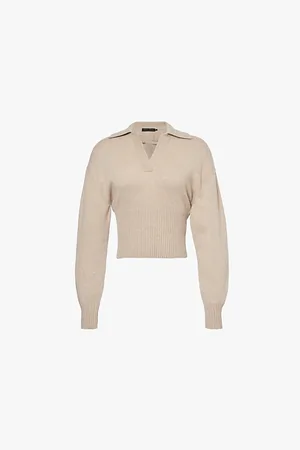 Proenza Schouler Jeanne Collared Cashmere and Wool-blend Top