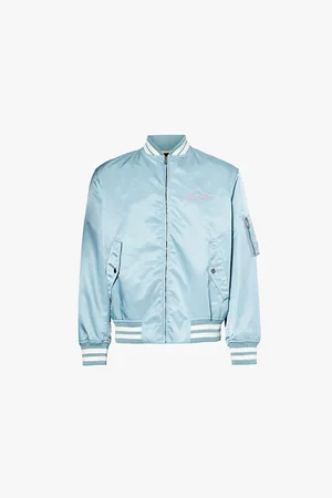 VALENTINO Logo-embroidered Striped-trim Shell Jacket