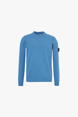 Stone Island Brand-badge Crewneck Wool-blend Jumper