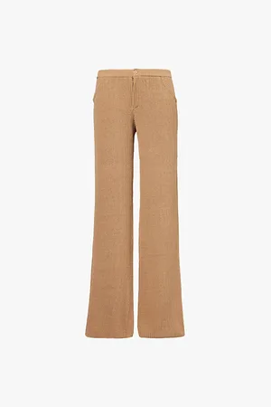 AYA MUSE Wide-leg Knitted Cotton-blend Trousers