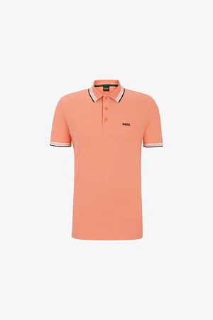 HUGO BOSS Logo-embroidered Stripe Cotton-piqué Polo Shirt