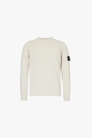Stone Island Brand-badge Crewneck Wool-blend Jumper