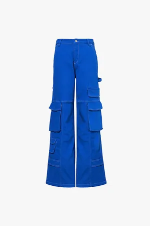 GOOD AMERICAN Cargo-pocket Wide-leg Cotton-blend Canvas Trousers