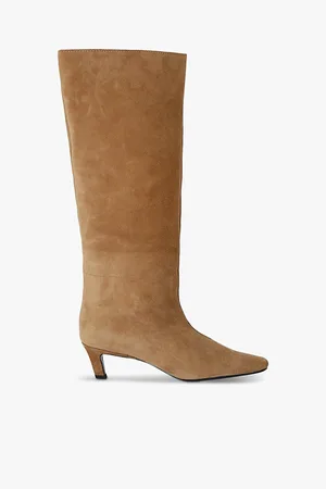 Totême The Wide Shaft Suede Heeled Boots