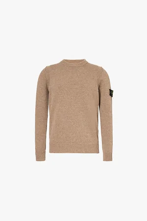 Stone Island Brand-badge Crewneck Wool-blend Jumper