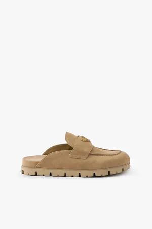 Prada Brand-plaque Suede Mules