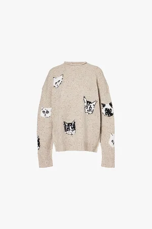 Acne Studios Cat-print Knitted Wool-blend Jumper