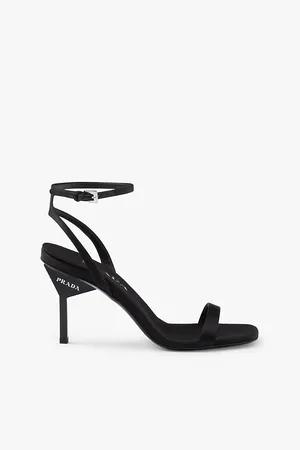 Prada Brand-embellished Satin Heeled Sandals