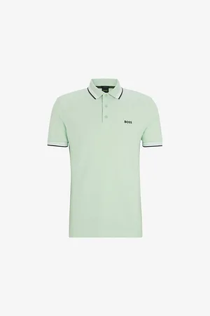HUGO BOSS Logo-embroidered Stripe Cotton-piqué Polo Shirt