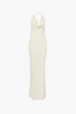 AYA MUSE Cowl-neck Backless Cotton-blend Maxi Dress