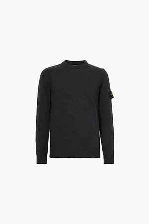 Stone Island Brand-badge Crewneck Wool-blend Jumper