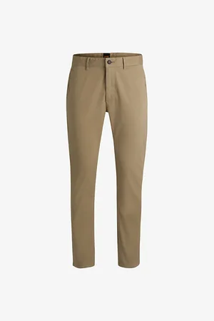 HUGO BOSS Casual Slim-fit Straight-leg Stretch-cotton Trousers