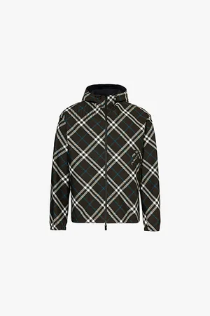 Burberry Edk-embroidered Check-print Reversible Shell Jacket