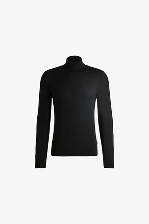 HUGO BOSS Funnel-neck Regular-fit Wool-knit Jumper
