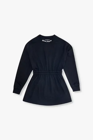 Palm Angels Overlogo-print Gathered-waist Cotton-jersey Mini Dress 4-12+ Years