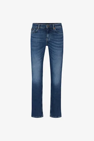 HUGO BOSS Slim-fit Straight-leg Mid-rise Stretch-denim Jeans