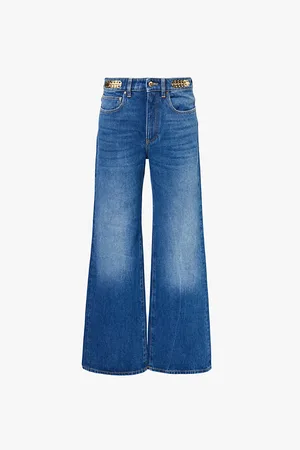 Paco rabanne Plaque-embellishment Straight-leg High-rise Denim Jeans