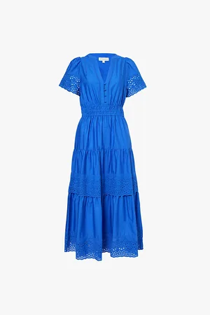 ASPIGA Sienna Broderie-trim Cotton Midi Dress