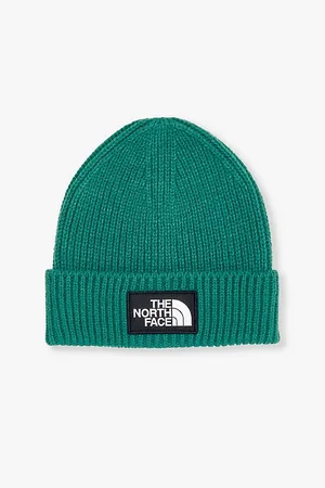 The North Face Logo Box Cuffed Rib-knit Beanie