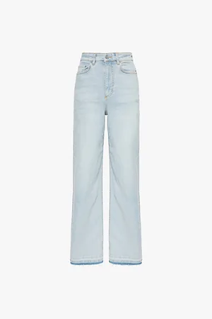 Ganni Andi Brand-patch Straight-leg Mid-rise Stretch Organic-cotton Jeans