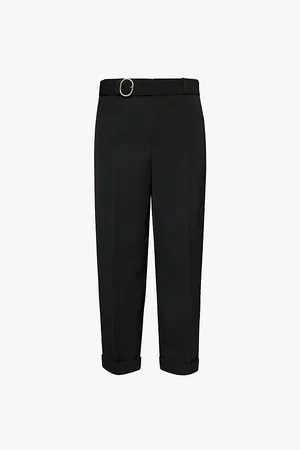 Jil Sander Belted Wide-leg Relaxed-fit Wool Trousers