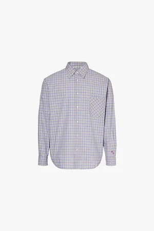 Acne Studios Check-print Logo-embroidered Cotton Shirt