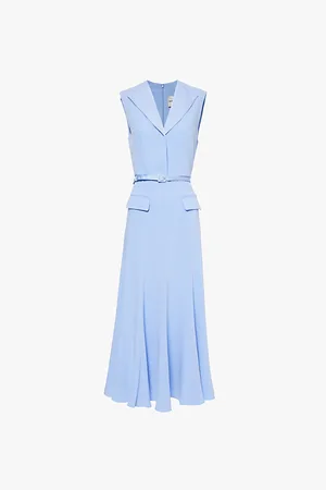 Roland Mouret Sleeveless Slim-fit Woven-blend Midi Dress