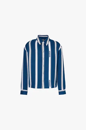 Jacquemus Striped Brand-intarsia Cotton Shirt