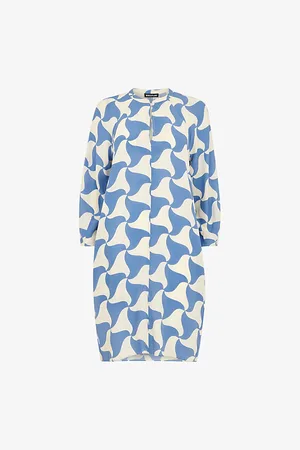 Whistles Spun Triangle-print Relaxed-fit Woven Mini Dress
