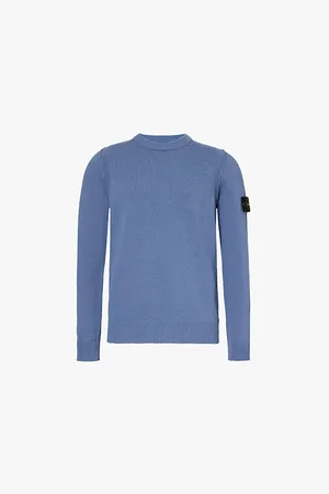 Stone Island Brand-badge Crewneck Wool-blend Jumper