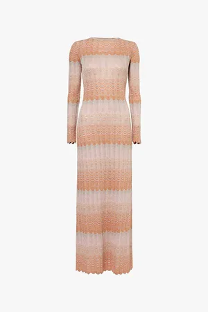 Missoni Cut-out Metallic-weave Knitted Maxi Dress