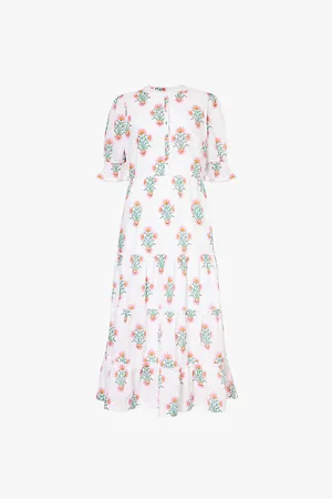 ASPIGA Cordelia Floral-print Organic-cotton Midi Dress
