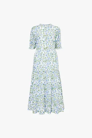 ASPIGA Cordelia Floral-print Organic-cotton Midi Dress