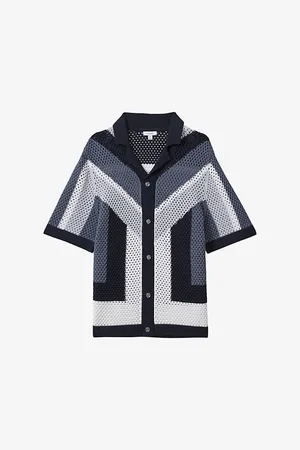 Reiss Panko Crochet Regular-fit Stretch-knit Shirt