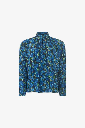 Ro&Zo Floral-print Batwing-sleeve Woven Top