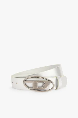 Diesel Logo-buckle Metallic-leather Belt
