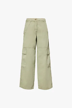 ME AND EM Patch-pocket Relaxed-fit Straight-leg Mid-rise Organic-cotton Trousers