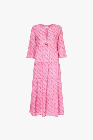 ASPIGA Emma Graphic-print Organic-cotton Midi Dress