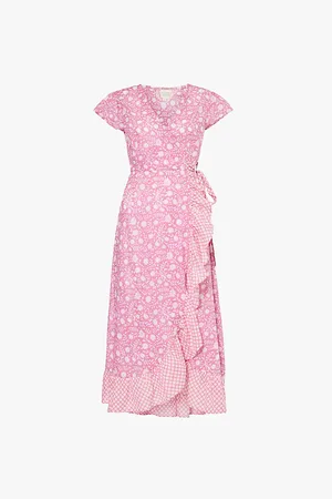 ASPIGA Demi Wrap-around Organic-cotton Midi Dress
