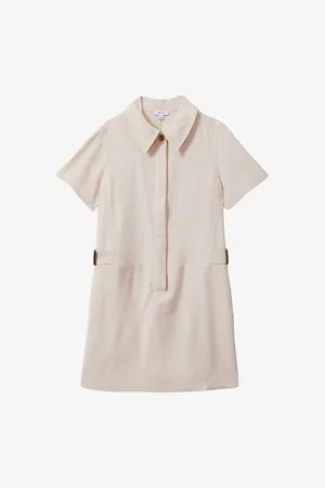 Reiss Solie Polo-collar Woven Mini Dress