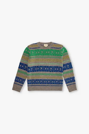 Gucci Geometric Gg-jacquard Wool Jumper 6-12 Years