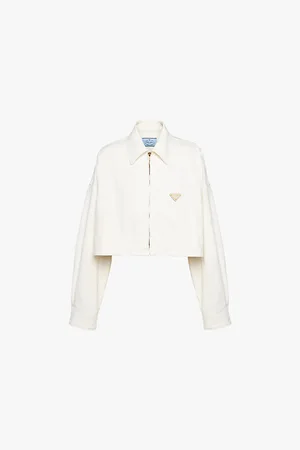 Prada Brand-plaque Cropped Denim Jacket