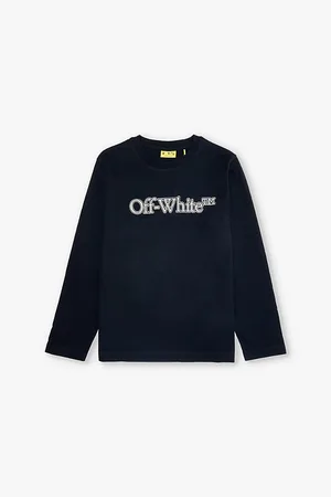 OFF-WHITE Big Bookish Logo-print Long Sleeve Cotton Jersey Tshirt