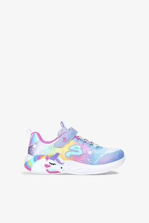Skechers Unicorn Dreams Light-up Low-top Woven Trainers 4-9 Years