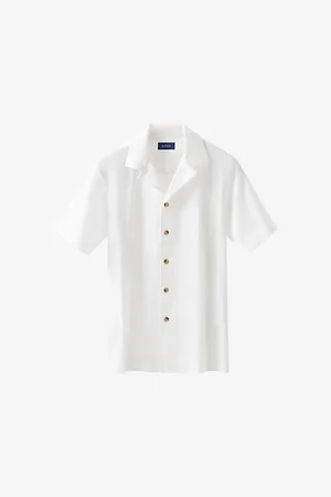 Eton Jacquard-knit Regular-fit Short-sleeve Cotton Shirt