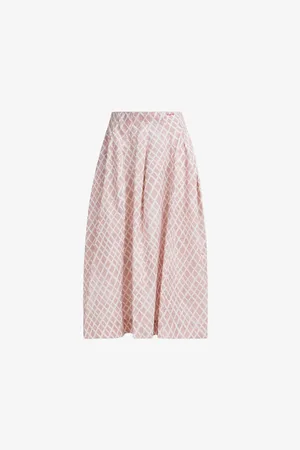 Marni Landscapes Rhombus-print Cotton-poplin Midi Skirt