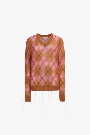 Marni Argyle-pattern V-neck Wool-blend Jumper