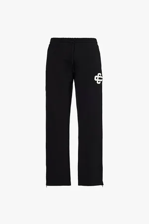 The Couture Club Drawstring Waistband Embroidered Branding Straight Leg Relaxed Fit Cotton-jersey Jogging Bottoms